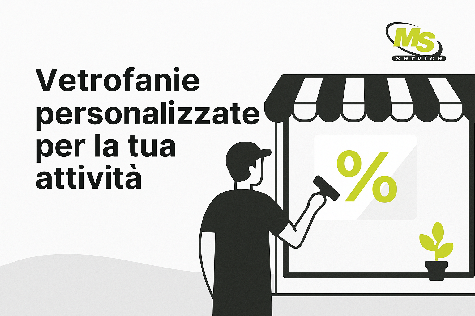 Installazione vetrofanie personalizzate su vetrina negozio da MS Service